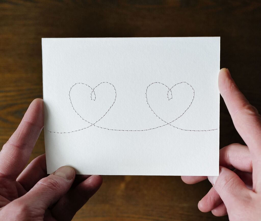 Two Hearts card